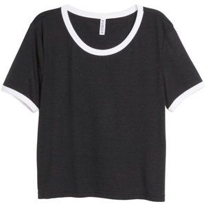 H&M Black and White Ringer Tee